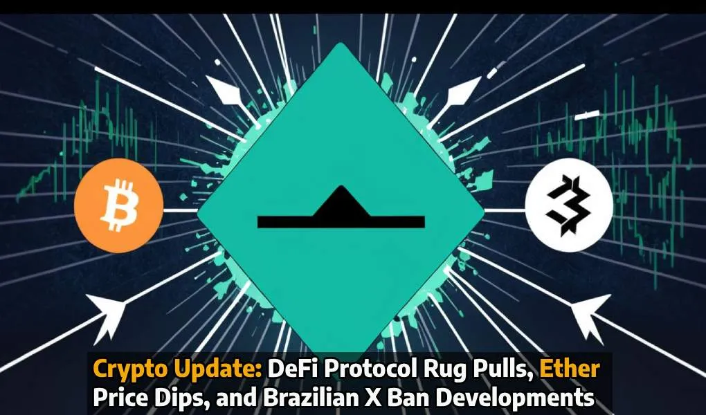 Crypto Update: DeFi Protocol Rug Pulls, Ether Price Dips, and Brazilian X Ban Developments 