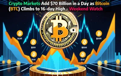 Crypto Markets Add $70 Billion in a Day as Bitcoin (BTC) Climbs to 16-day High – Weekend Watch 